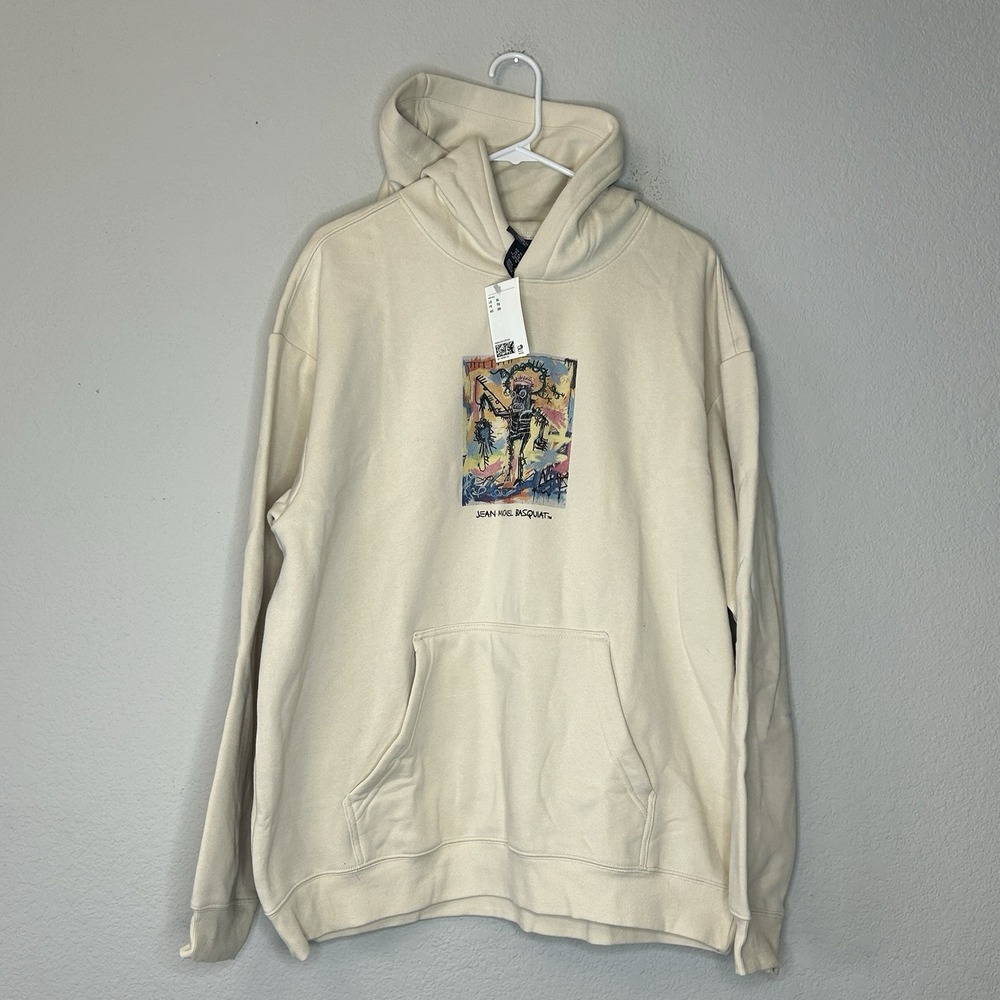 NWT H&M Jean-Michel Basquiat Graphic Print Pullover Hoodie Men's Size XL HM